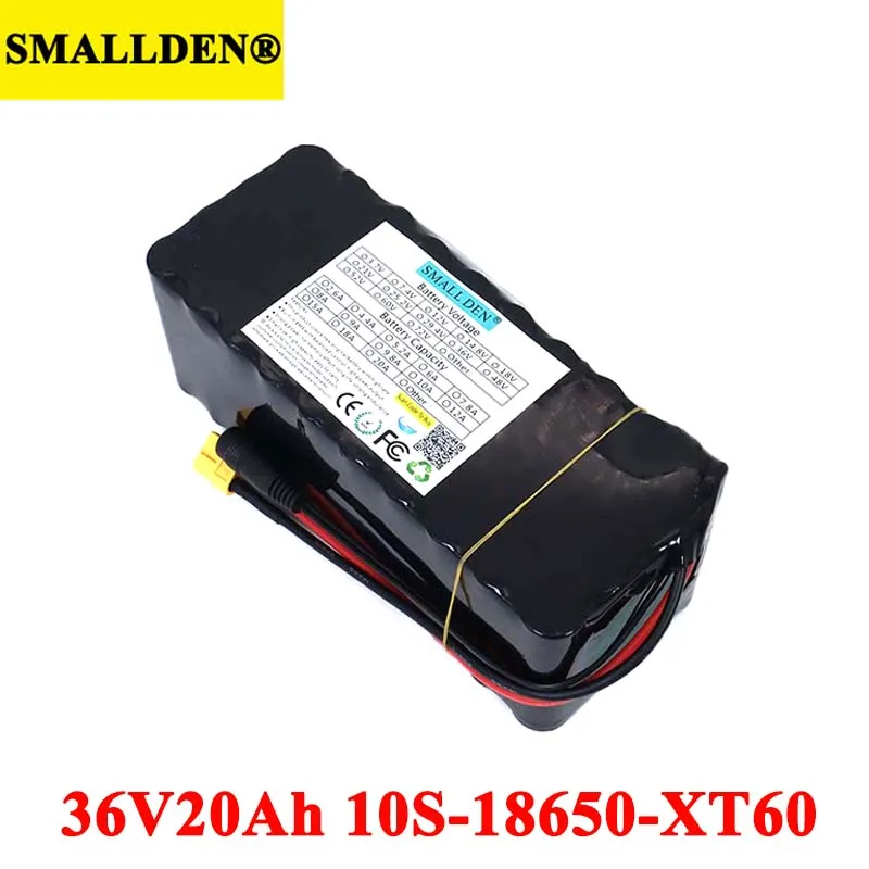 SMALLDEN 36V 20Ah литиевая батарея 18650 20000mAh с 10s 20A bms для балансировки скутера