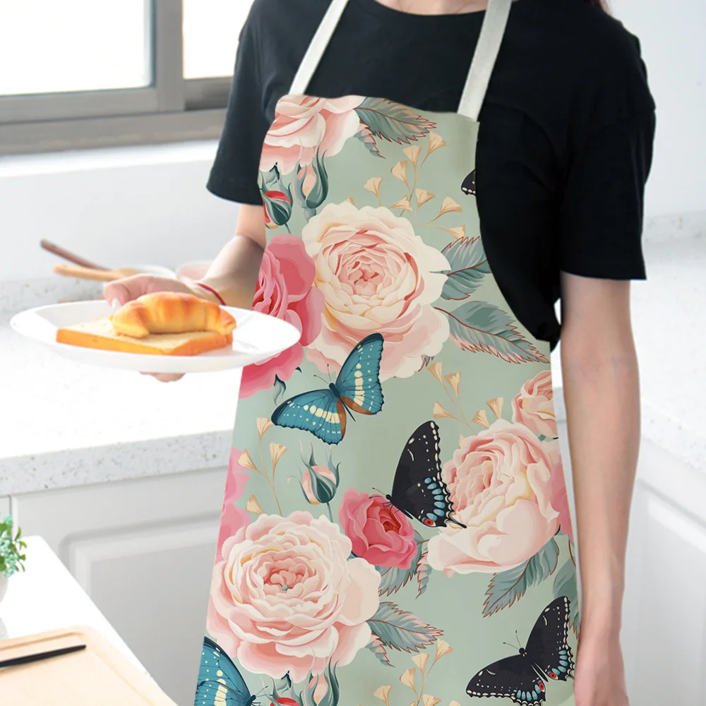 Flower Butterfly Kitchen Cooking Aprons For Women Chefs Oilproof Linen BBQ Baking Aprons Bib Household Cleaning Apron Delantales
Flower Butterfly Kitchen Cooking Aprons For Women Chefs Oilproof Linen BBQ Baking Aprons Bib Household Cleaning Apron Delantales