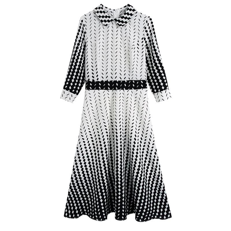 New Women 2021 Fashion Geometric Print Office Wear Midi Dress Vintage Three Quarter Sleeve Back Zipper Female Dresses Mujer
New Women 2021 Fashion Geometric Print Office Wear Midi Dress Vintage Three Quarter Sleeve Back Zipper Female Dresses Mujer