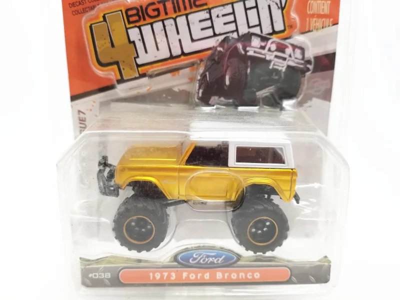 JA DA 1:64 1973 Форд Бронко желтая модель автомобиля из сплава металлические литые