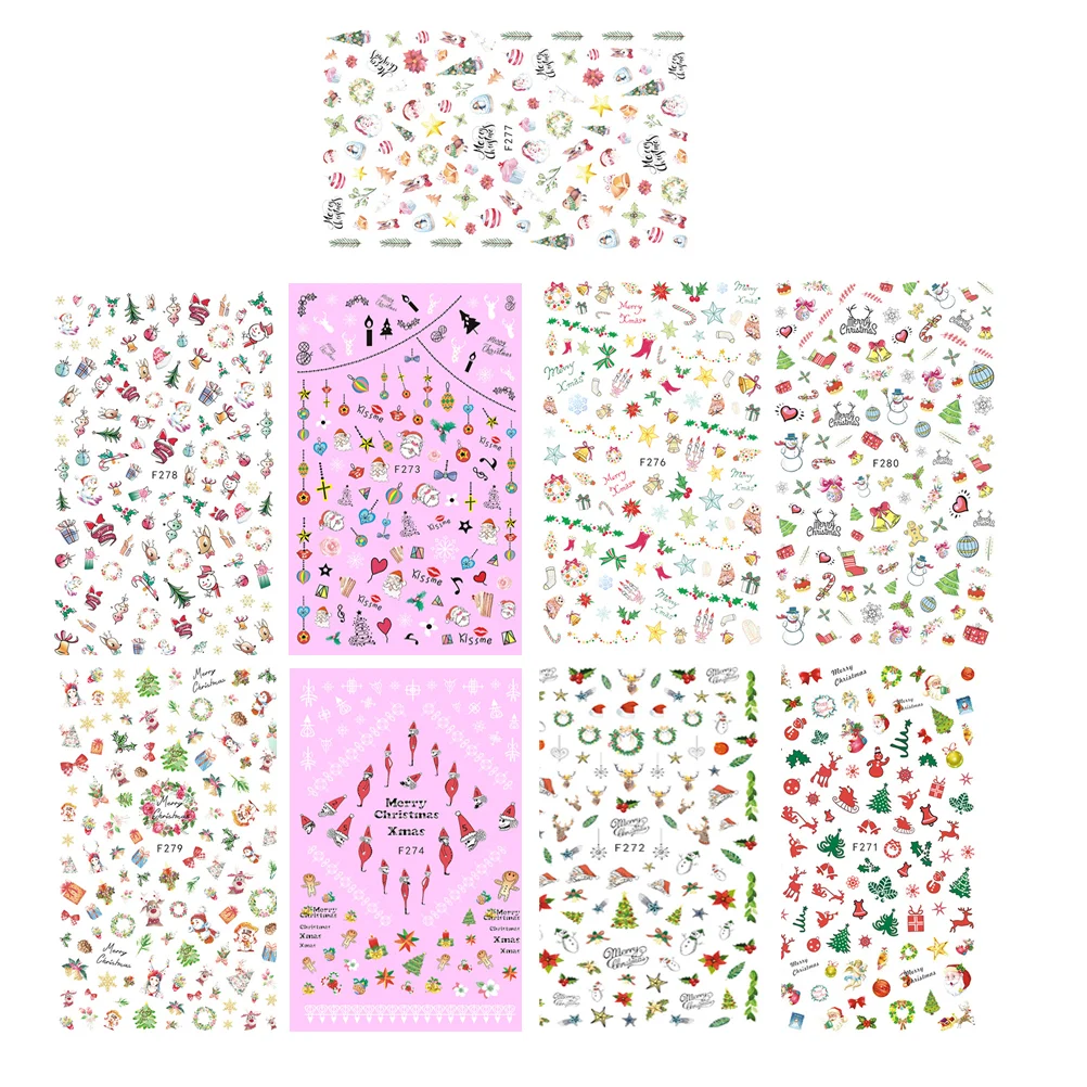 10 Sheets Christmas Manicures Stickers Snowman Gifts Decor Nail Stickers for Festival Party Gathering
10 Sheets Christmas Manicures Stickers Snowman Gifts Decor Nail Stickers for Festival Party Gathering