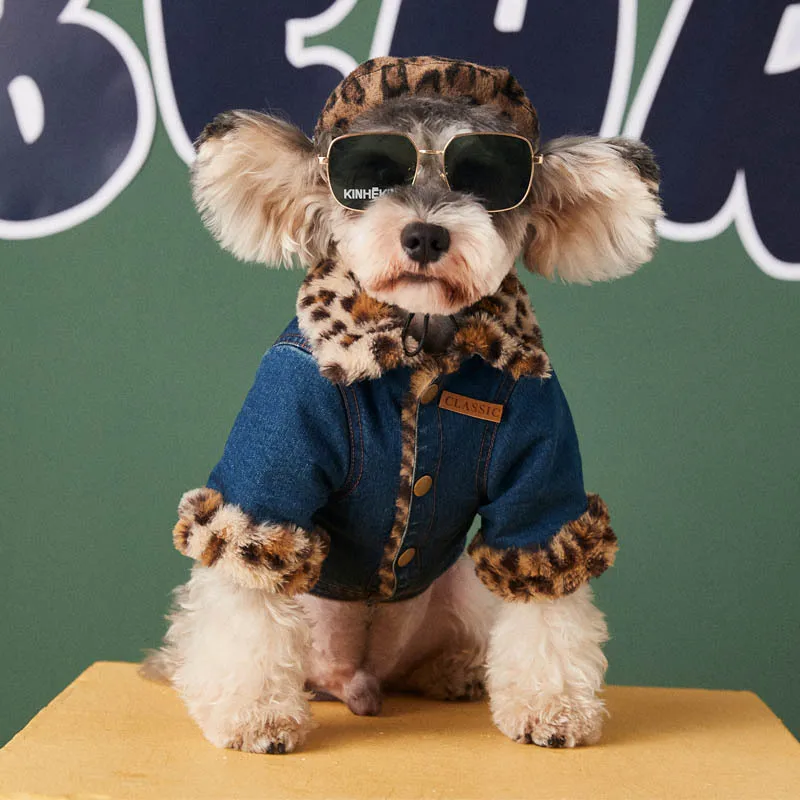 Dog Clothes Autumn and Winter Clothes Thickened Handsome Teddy Chenery Bixiong Bago Leopard Print Cowboy Coat
Dog Clothes Autumn and Winter Clothes Thickened Handsome Teddy Chenery Bixiong Bago Leopard Print Cowboy Coat