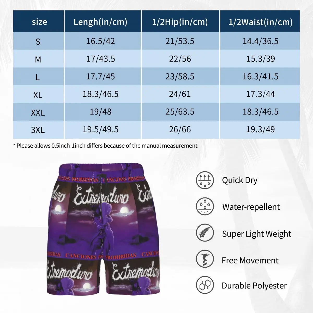 Men's and women's Beach Extremoduro Canciones Prohibidas Breathable Quick Dry Cool R251 Loose Male Shorts
Men's and women's Beach Extremoduro Canciones Prohibidas Breathable Quick Dry Cool R251 Loose Male Shorts