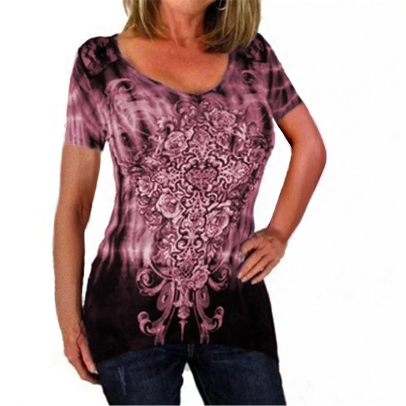 Round Classics Comfort Neck Short Sleeve Printing T-shirt Tie Dye Tops Women's Fashion Casual Tee
Round Classics Comfort Neck Short Sleeve Printing T-shirt Tie Dye Tops Women's Fashion Casual Tee