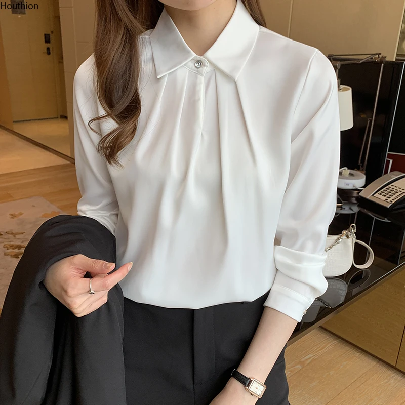 Autumn New Women's Blouses POLO Shirt Long Sleeve Tops Casual Blouse Solid Color Girl Satin Fashion Lady Loose
Autumn New Women's Blouses POLO Shirt Long Sleeve Tops Casual Blouse Solid Color Girl Satin Fashion Lady Loose