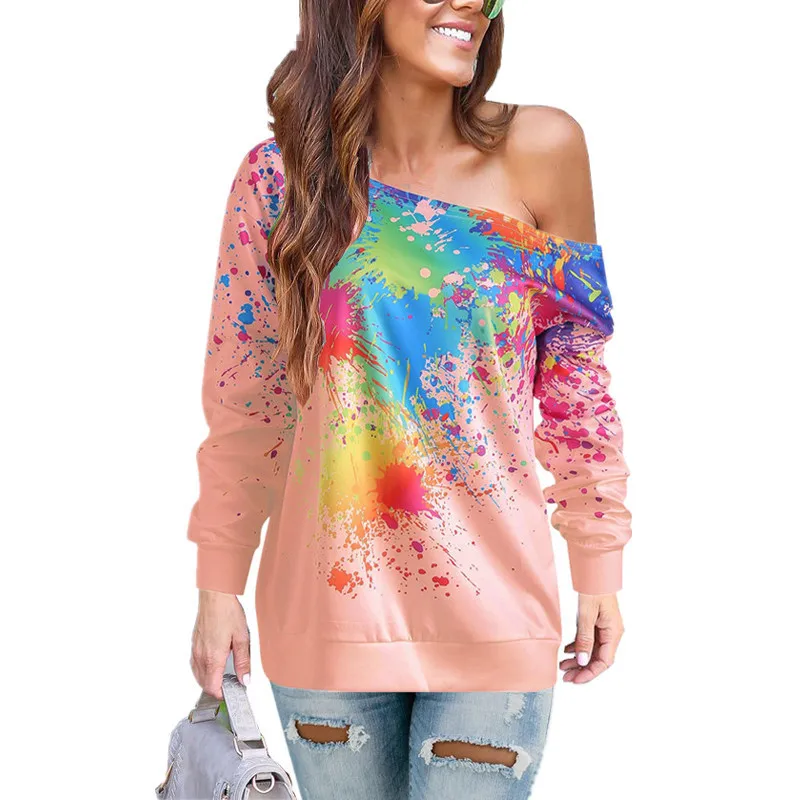 Woman’s Sweatershirt Spray Paint Print Causal Blouse Off The Shoulder Long Sleeve T Shirt Pullover Plus Size Tops Shirts
Woman’s Sweatershirt Spray Paint Print Causal Blouse Off The Shoulder Long Sleeve T Shirt Pullover Plus Size Tops Shirts