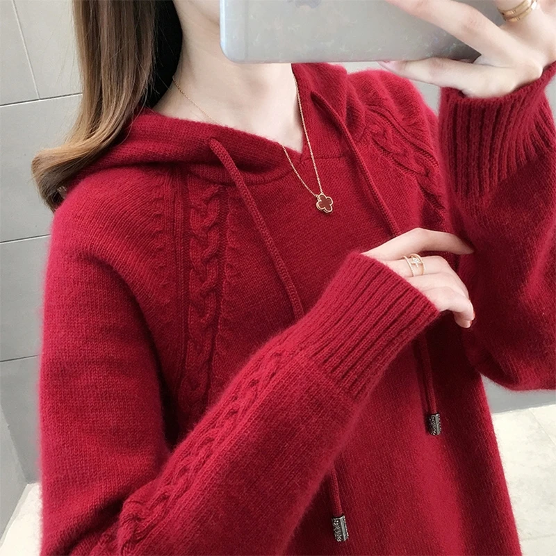 JCHB 2021 Woman Sweaters Hooded Knitted Sweater Korean Pullover Women Autumn Winter Clothes Long Sleeve New Ropa Mujer Pph2282
JCHB 2021 Woman Sweaters Hooded Knitted Sweater Korean Pullover Women Autumn Winter Clothes Long Sleeve New Ropa Mujer Pph2282
