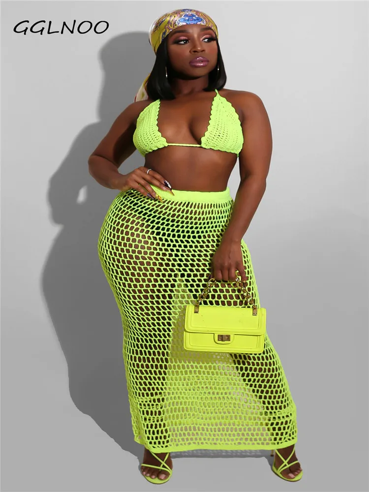 GGLNOO 2 Pieces Set Knitted Bra Top Bikini Set Womens Swimsuit Handemade Crochet Cover Up Tassel Beach Long Wrap Skirt Sarong
GGLNOO 2 Pieces Set Knitted Bra Top Bikini Set Womens Swimsuit Handemade Crochet Cover Up Tassel Beach Long Wrap Skirt Sarong