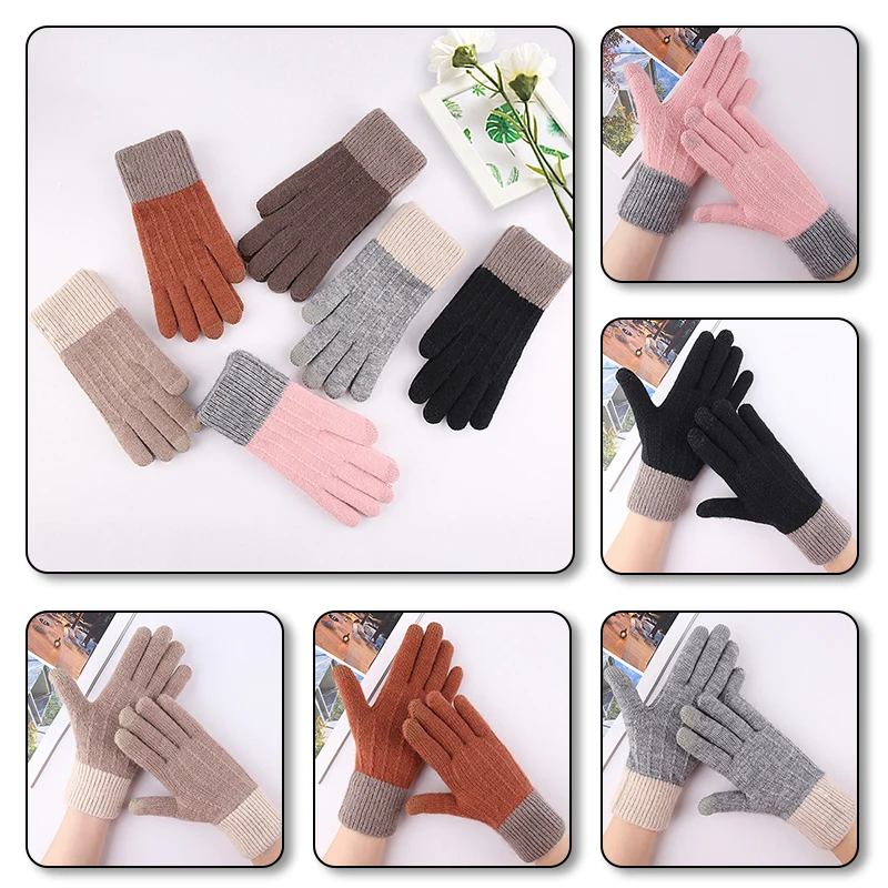 Warm and cold-proof touch screen gloves, winter gloves, ladies outdoor cycling and velvet thick woolen knitted gloves
Warm and cold-proof touch screen gloves, winter gloves, ladies outdoor cycling and velvet thick woolen knitted gloves