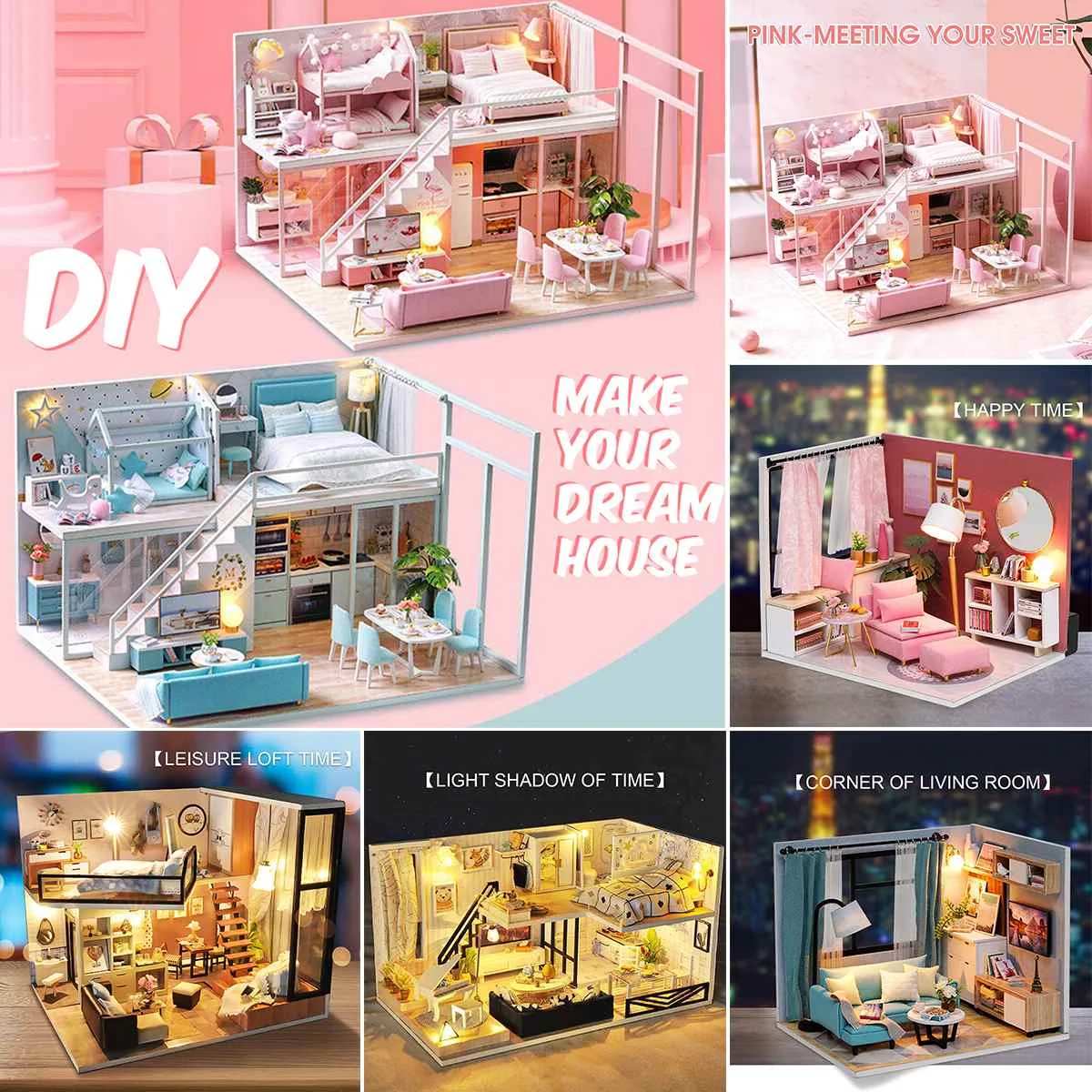 DIY Doll House Furnitures Miniature Doll house Dust Cover Wooden Dollhouse Light House For Dolls Handmade Toys Xmas Gift 
DIY Doll House Furnitures Miniature Doll house Dust Cover Wooden Dollhouse Light House For Dolls Handmade Toys Xmas Gift