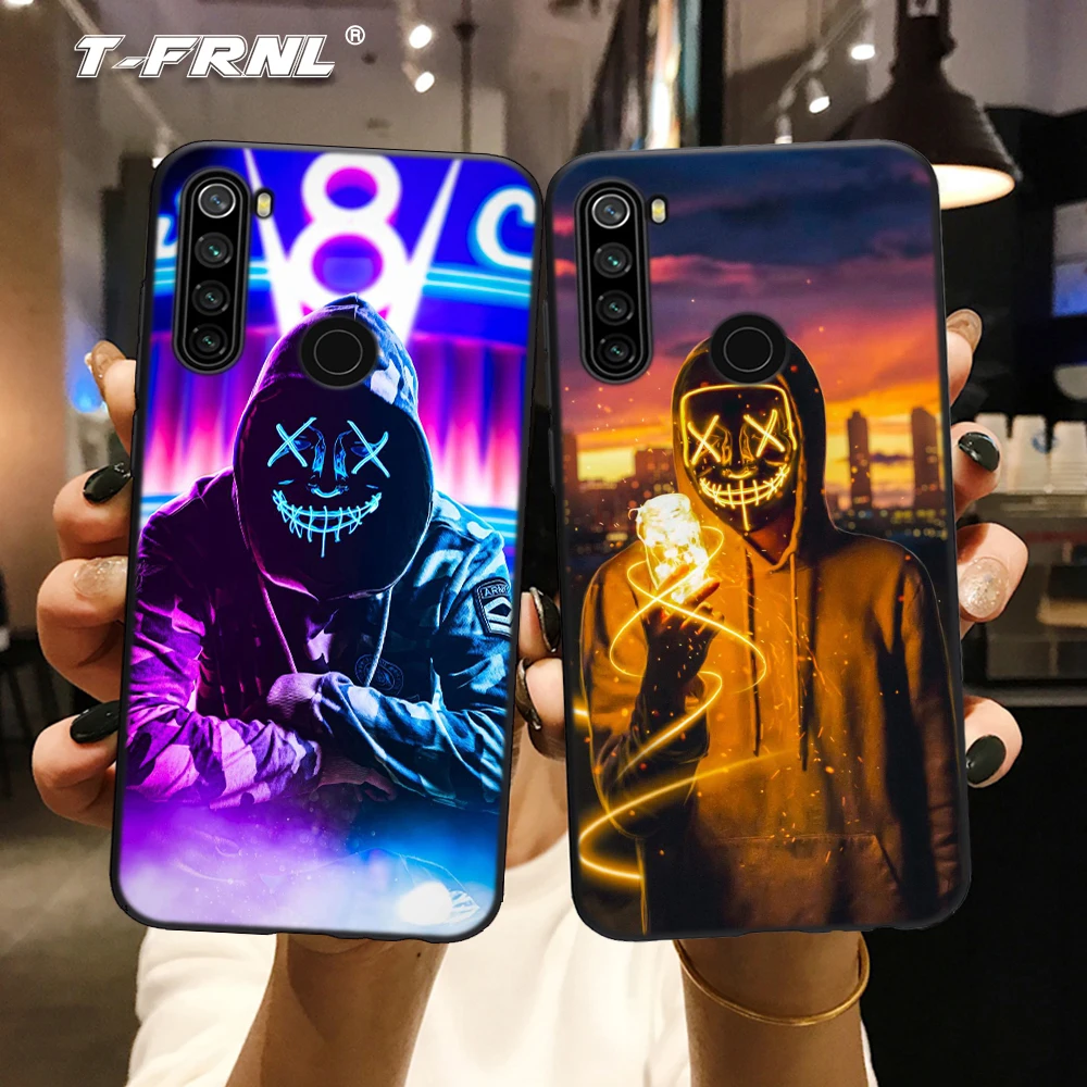 Чехол для Mi A3 lite CC9 note 10 Redmi 10X Pro чехол из ТПУ неоновая маска Note 7 7A 8 8A 8T 9 Max 9S