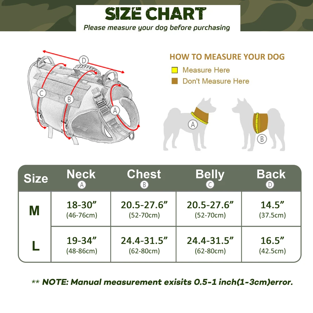 Tactical Dog Training Vest No Pull Military Harness Adjustable K9 Dog Hiking Harness Working Vest For Medium Large Dogs
Tactical Dog Training Vest No Pull Military Harness Adjustable K9 Dog Hiking Harness Working Vest For Medium Large Dogs