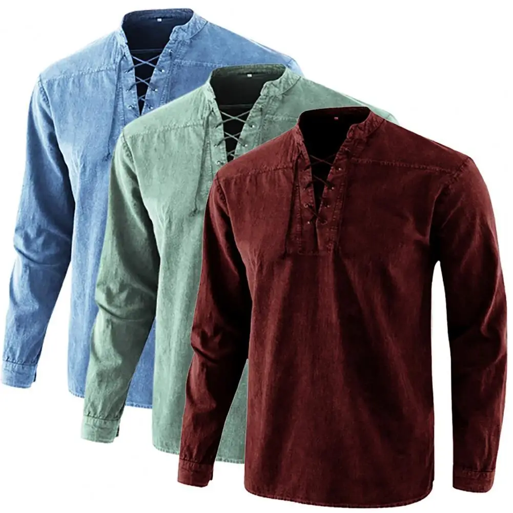 Casual Long Sleeve Shirt Loose Men Stand Collar Long Sleeve Top Men Top Vintage Shirt
Casual Long Sleeve Shirt Loose Men Stand Collar Long Sleeve Top Men Top Vintage Shirt