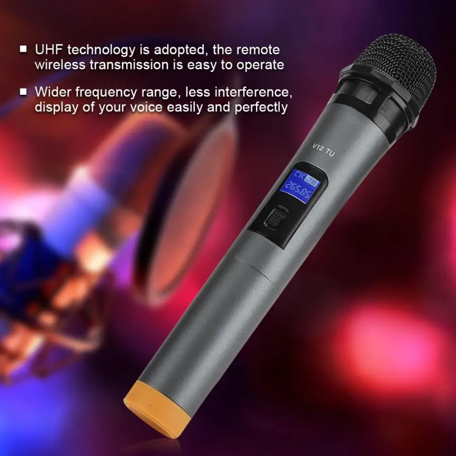 UHF Wireless Microphone Kit Handheld Microphone with Receiver for Karaoke Speech Loudspeaker 3.5mm/6.35mm interface Adapter
UHF Wireless Microphone Kit Handheld Microphone with Receiver for Karaoke Speech Loudspeaker 3.5mm/6.35mm interface Adapter