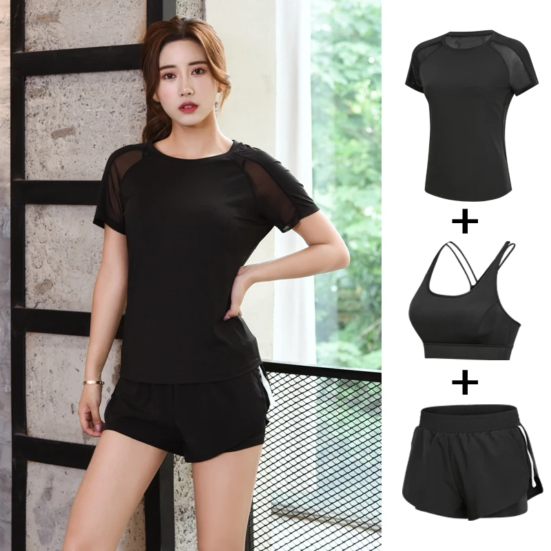3/2 Pieces Fitness Yoga Set Women 2021 Slim Fit Sportswear Summer Workout Gym Clothing Shorts+T-Shirt+Bra Tops Home Sports Suits 
3/2 Pieces Fitness Yoga Set Women 2021 Slim Fit Sportswear Summer Workout Gym Clothing Shorts+T-Shirt+Bra Tops Home Sports Suits