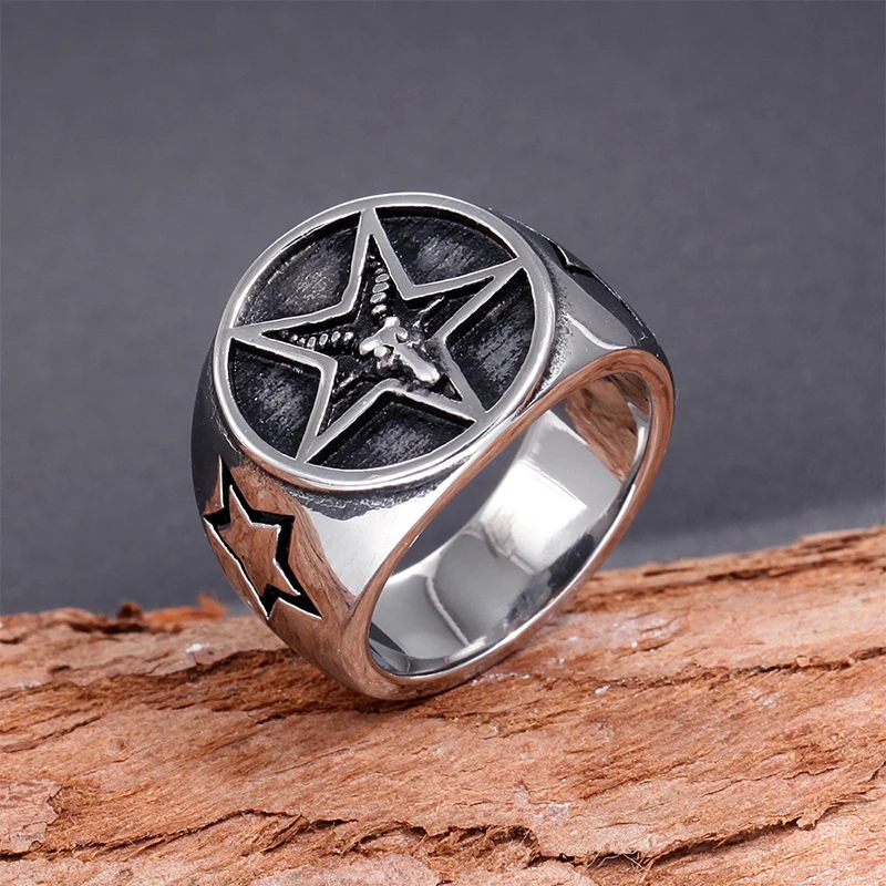 Vintage Lucky Pentagram Ring Fashion Personality Stainless Steel Men's Punk Jewelry Biker Accessories Boyfriend Gift Wholesale
Vintage Lucky Pentagram Ring Fashion Personality Stainless Steel Men's Punk Jewelry Biker Accessories Boyfriend Gift Wholesale