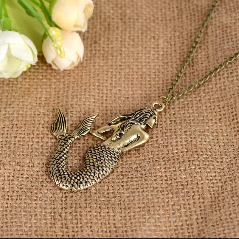 Silver-plated Atlantis Mermaid Necklace Vintage Charm Pendant For girl/women Mermaid Long Sweater Chain Necklaces 24'' HJ37-E4T
Silver-plated Atlantis Mermaid Necklace Vintage Charm Pendant For girl/women Mermaid Long Sweater Chain Necklaces 24'' HJ37-E4T