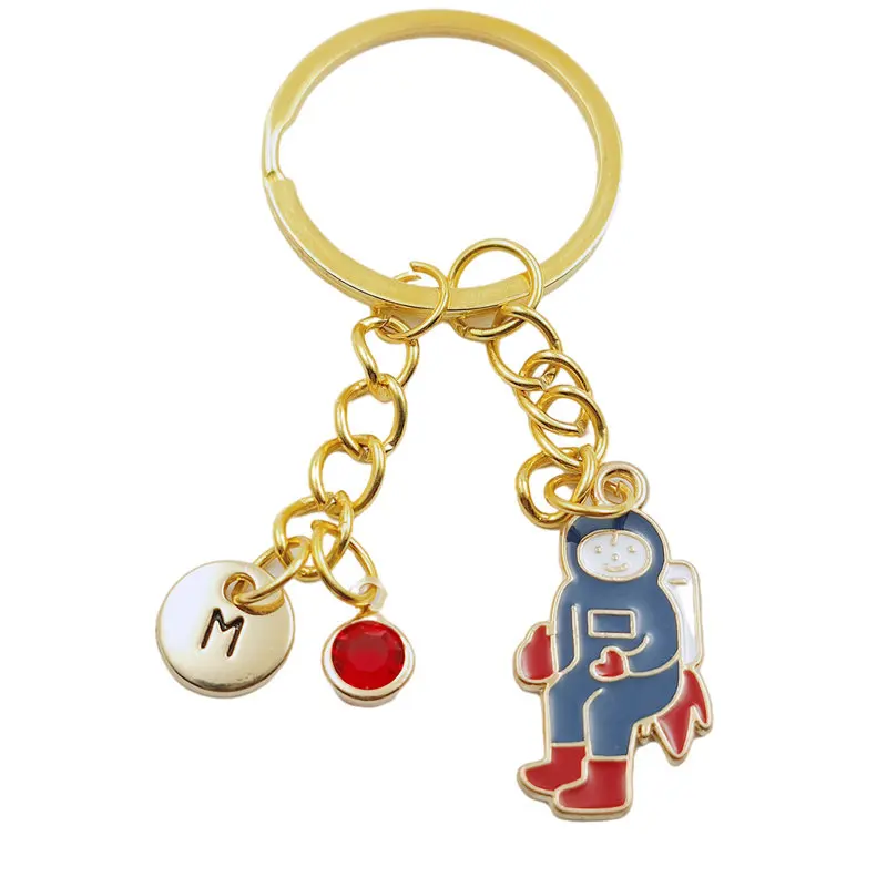 Spaceman Rocket Initial Letter Monogram Birthstone Keychains Keyring Gold Fashion Jewelry Women Gifts Accessories Pendant
Spaceman Rocket Initial Letter Monogram Birthstone Keychains Keyring Gold Fashion Jewelry Women Gifts Accessories Pendant