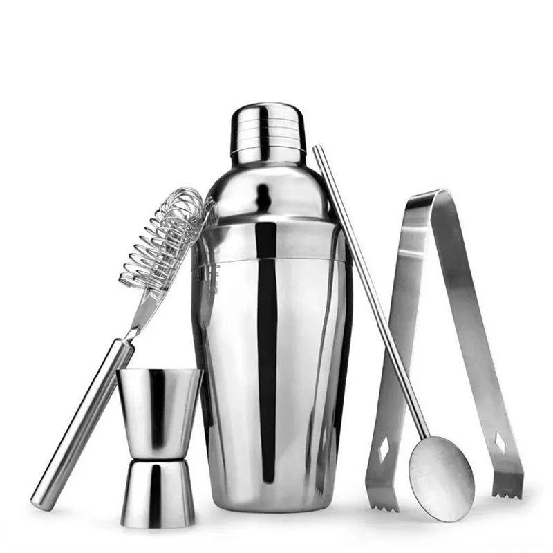 5PCS/set Stainless Steel Cocktail Shaker Mixer Wine Martini Boston Shaker for Bartender Drink Party Bar Tools 550/750ML
5PCS/set Stainless Steel Cocktail Shaker Mixer Wine Martini Boston Shaker for Bartender Drink Party Bar Tools 550/750ML