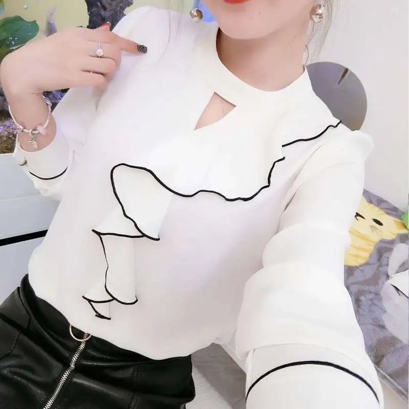 2020 women's clothing spring summer style chiffon shirt women's leisure Long Sleeve Ruffle decorative stand Collar Chiffon 10319
2020 women's clothing spring summer style chiffon shirt women's leisure Long Sleeve Ruffle decorative stand Collar Chiffon 10319