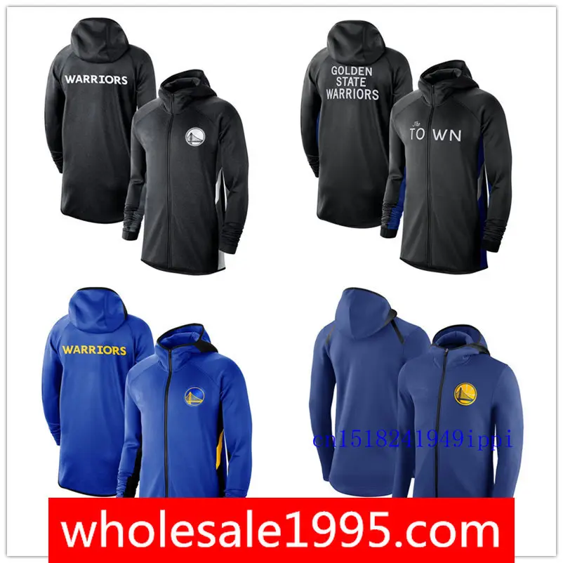 

2020 NBA Golden State Warriors MEN Heathered jacket Authentic Earned Edition Showtime Therma Flex Performance Full-Zip Hoodie