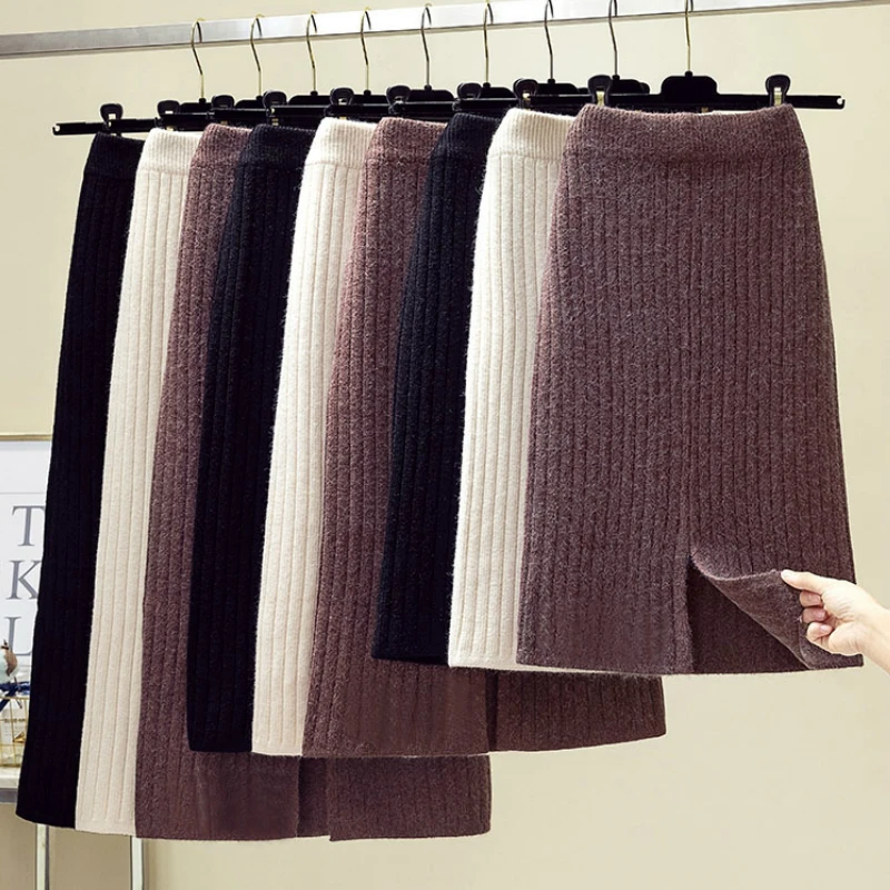 Thick Woolen Long Rib Knitted Tube Skirt Winter Warm Cashmere Blend Back Split Mid Calf Pencil Skirts 3 Length 5 Colors
Thick Woolen Long Rib Knitted Tube Skirt Winter Warm Cashmere Blend Back Split Mid Calf Pencil Skirts 3 Length 5 Colors