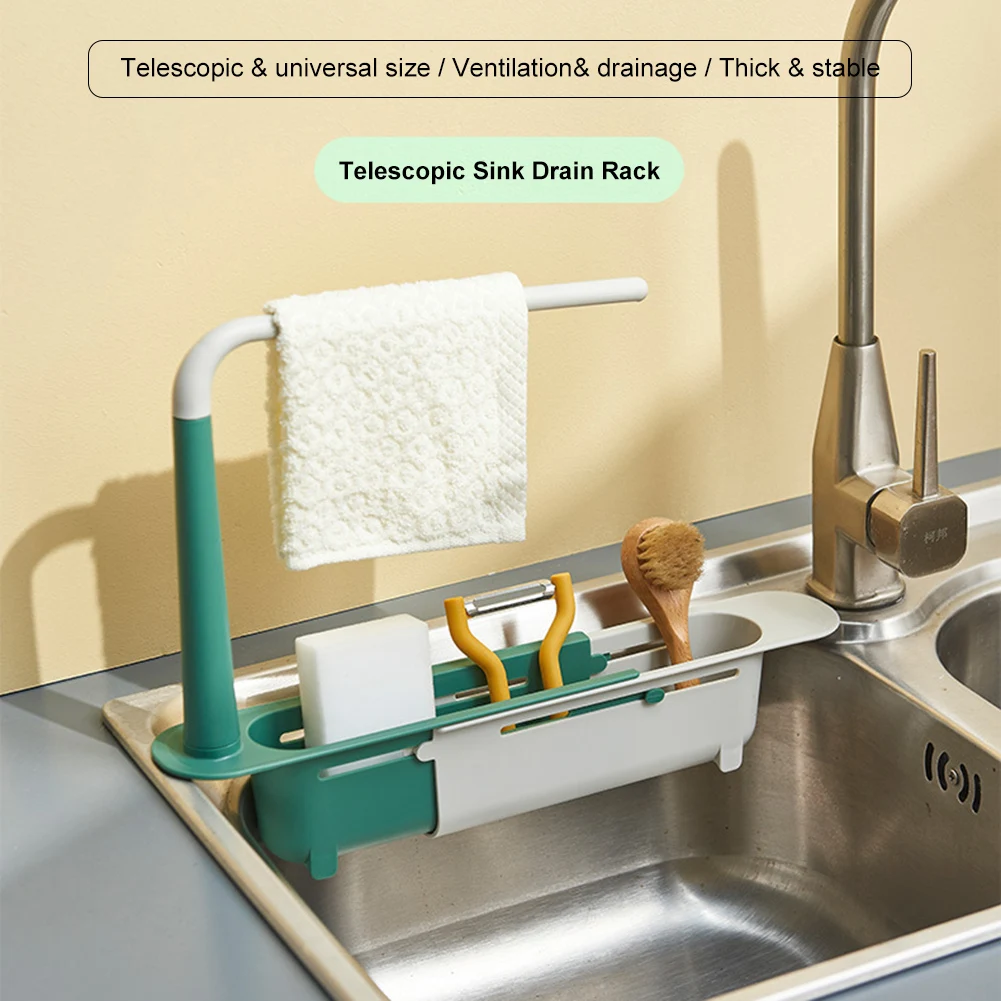 Sink Shelf Telescopic Sinks Drain Rack Soap Sponge Holder Organizer Cloth Hanger Expandable Storage Basket Kitchen Accessories
Sink Shelf Telescopic Sinks Drain Rack Soap Sponge Holder Organizer Cloth Hanger Expandable Storage Basket Kitchen Accessories