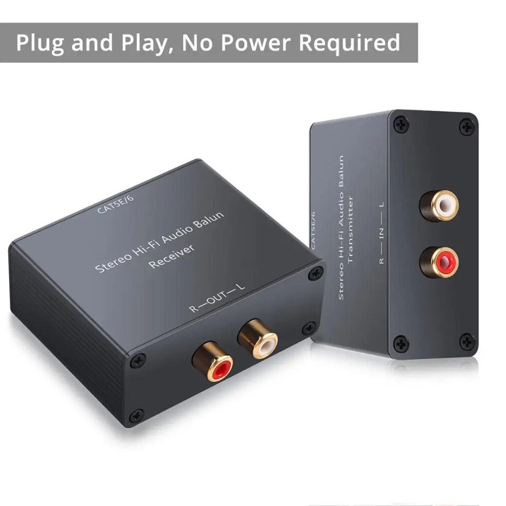 PROZOR Analog Audio Extender Hi-Fi Audio Balun Stereo RCA to Stereo RCA Audio Extender Over Cat5e/Cat 6 3250 Foot For Speaker
PROZOR Analog Audio Extender Hi-Fi Audio Balun Stereo RCA to Stereo RCA Audio Extender Over Cat5e/Cat 6 3250 Foot For Speaker