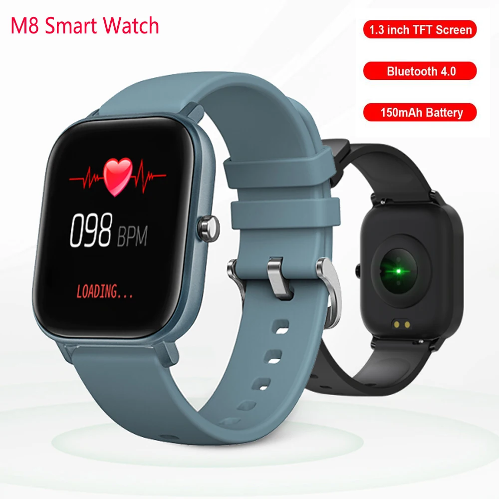 Новые смарт часы M8 1 3 дюймов водонепроницаемые Full Touch фитнес трекер умные