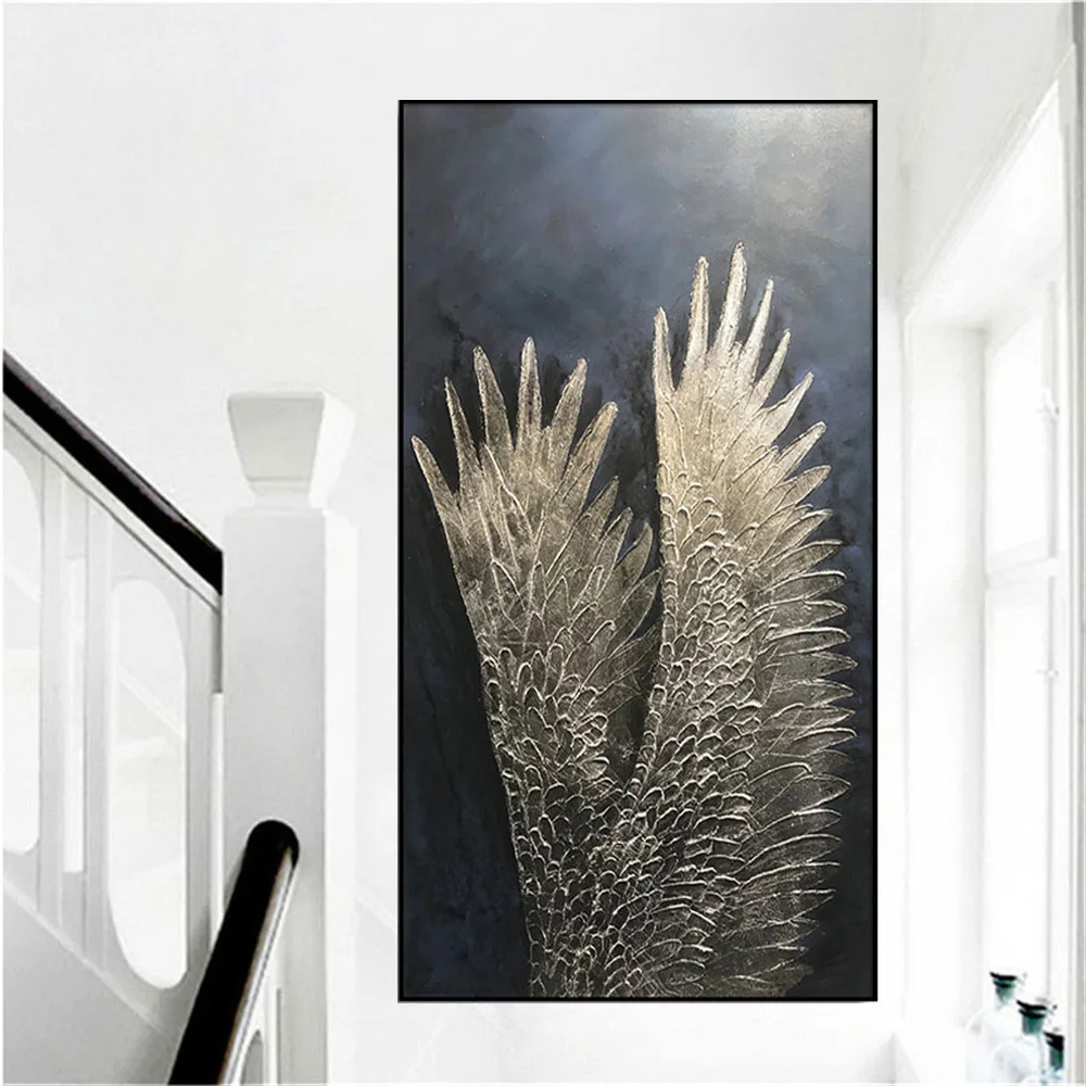 100% Hand-painted modern oil painting abstract wings golden texture texture canvas painting living room decor painting wall art
100% Hand-painted modern oil painting abstract wings golden texture texture canvas painting living room decor painting wall art