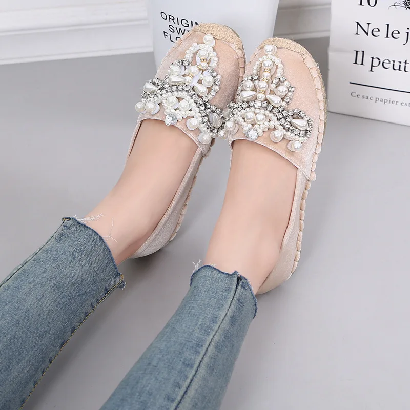 Women Flats Casual Spring Autumn Fisherman Shoes Flock Lazy Loafers Rhinestone String Bead Woman Single Shoes
Women Flats Casual Spring Autumn Fisherman Shoes Flock Lazy Loafers Rhinestone String Bead Woman Single Shoes
