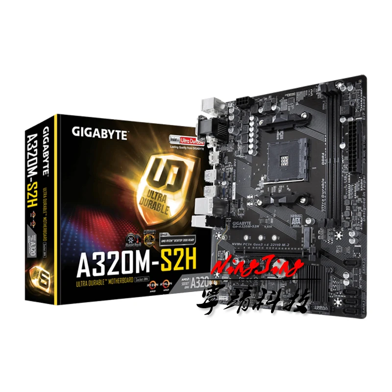 Gigabyte GA A320M S2H Micro ATX AMD A320 DDR4 M.2 USB3.1 SSD/Новый/32 ГБ лучшая поддержка R9 десктопный