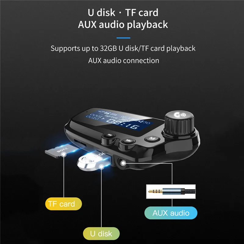 FM Transmitter Bluetooth 5.0 Car Accessories Handsfree Music Car MP3 Player AUX Audio QC3.0 Quick Charging U Disk TF Modulator
FM Transmitter Bluetooth 5.0 Car Accessories Handsfree Music Car MP3 Player AUX Audio QC3.0 Quick Charging U Disk TF Modulator