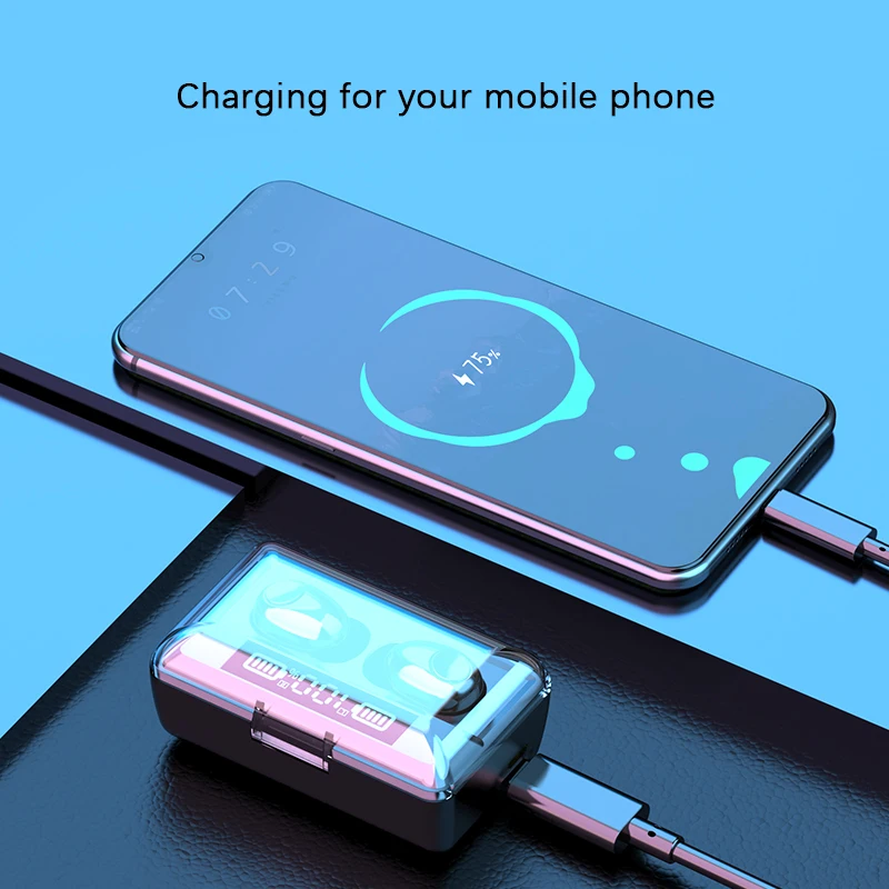 luetooth Earphones Mini LED Display Headphones Stero Sound 2000mah Power Bank Wireless Headsets Sport with Microphone
luetooth Earphones Mini LED Display Headphones Stero Sound 2000mah Power Bank Wireless Headsets Sport with Microphone