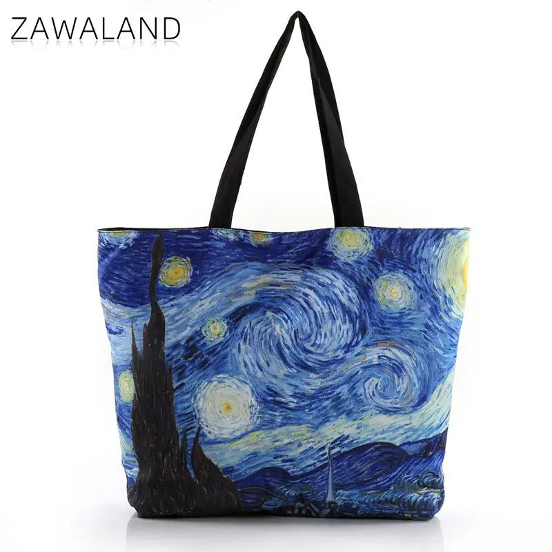 Zawaland Van Gogh сумки с верхней ручкой звездного неба, холщовые многоразовые сумки на молнии через плечо, повседневные школьные сумки с принтом, с...
Zawaland Van Gogh сумки с верхней ручкой звездного неба, холщовые многоразовые сумки на молнии через плечо, повседневные школьные сумки с принтом, с...