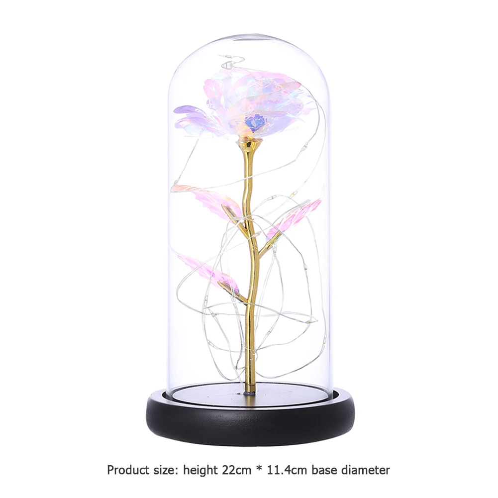 Artificial Eternal Goldleaf Colorful Rose Dome Glass Cover Lamp Wth LED Light Ornaments For Birthday Wedding Valentine Day
Artificial Eternal Goldleaf Colorful Rose Dome Glass Cover Lamp Wth LED Light Ornaments For Birthday Wedding Valentine Day
