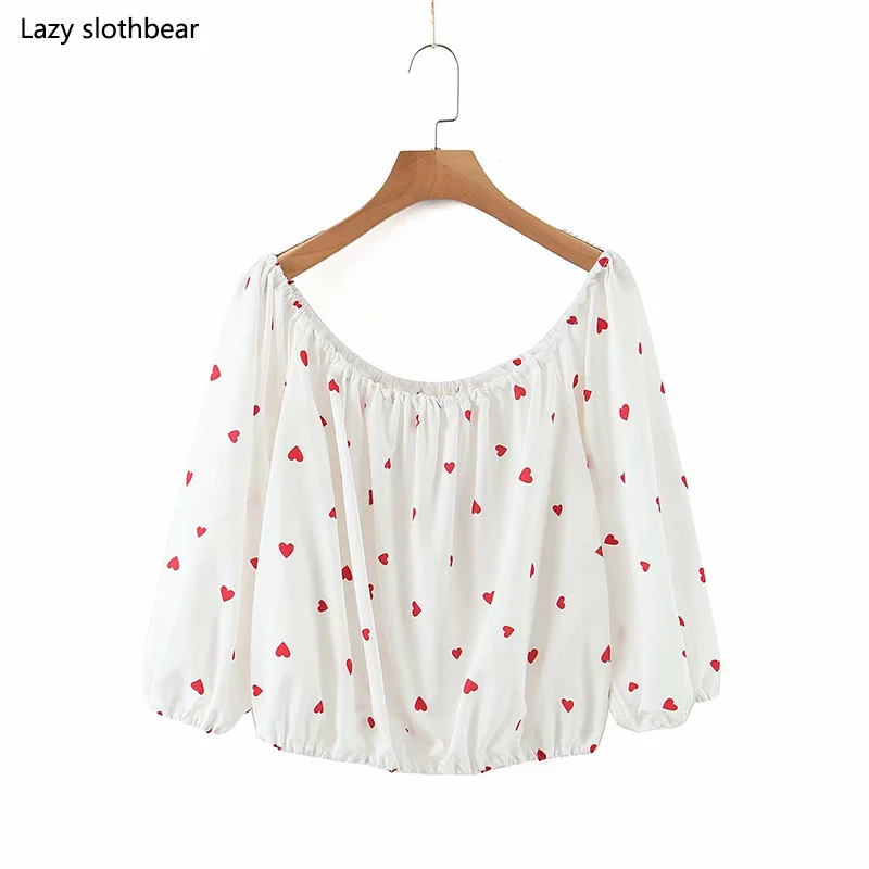 New style ladies love pattern printing blouse with sleeves round neck tops girly style simple top
New style ladies love pattern printing blouse with sleeves round neck tops girly style simple top