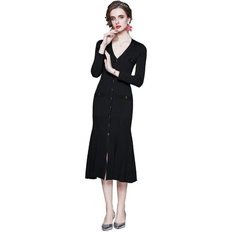 Simgent New Arrival Mermaid Dress Women Knitted Buttons V-Neck Long Sleeve Winter Dress Vestidos Verano 2020 Mujer SG010161
Simgent New Arrival Mermaid Dress Women Knitted Buttons V-Neck Long Sleeve Winter Dress Vestidos Verano 2020 Mujer SG010161