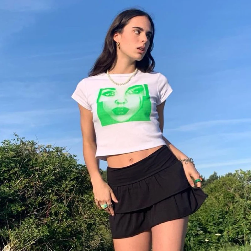 Face Printed White Cotton T Shirt Women Casual Short Sleeve Basic Aesthetic Cropped Top Tee Harajuku Y2K Retro Clothes Iamhotty
Face Printed White Cotton T Shirt Women Casual Short Sleeve Basic Aesthetic Cropped Top Tee Harajuku Y2K Retro Clothes Iamhotty