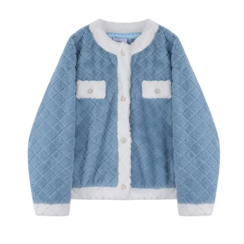 Blue Women Argyle Fur Coat Thick Warm Fashion Sweet Quilted Coat Loose Harajuku Female Plush Coats 2021 Winter Woman Jacket Y2K
Blue Women Argyle Fur Coat Thick Warm Fashion Sweet Quilted Coat Loose Harajuku Female Plush Coats 2021 Winter Woman Jacket Y2K