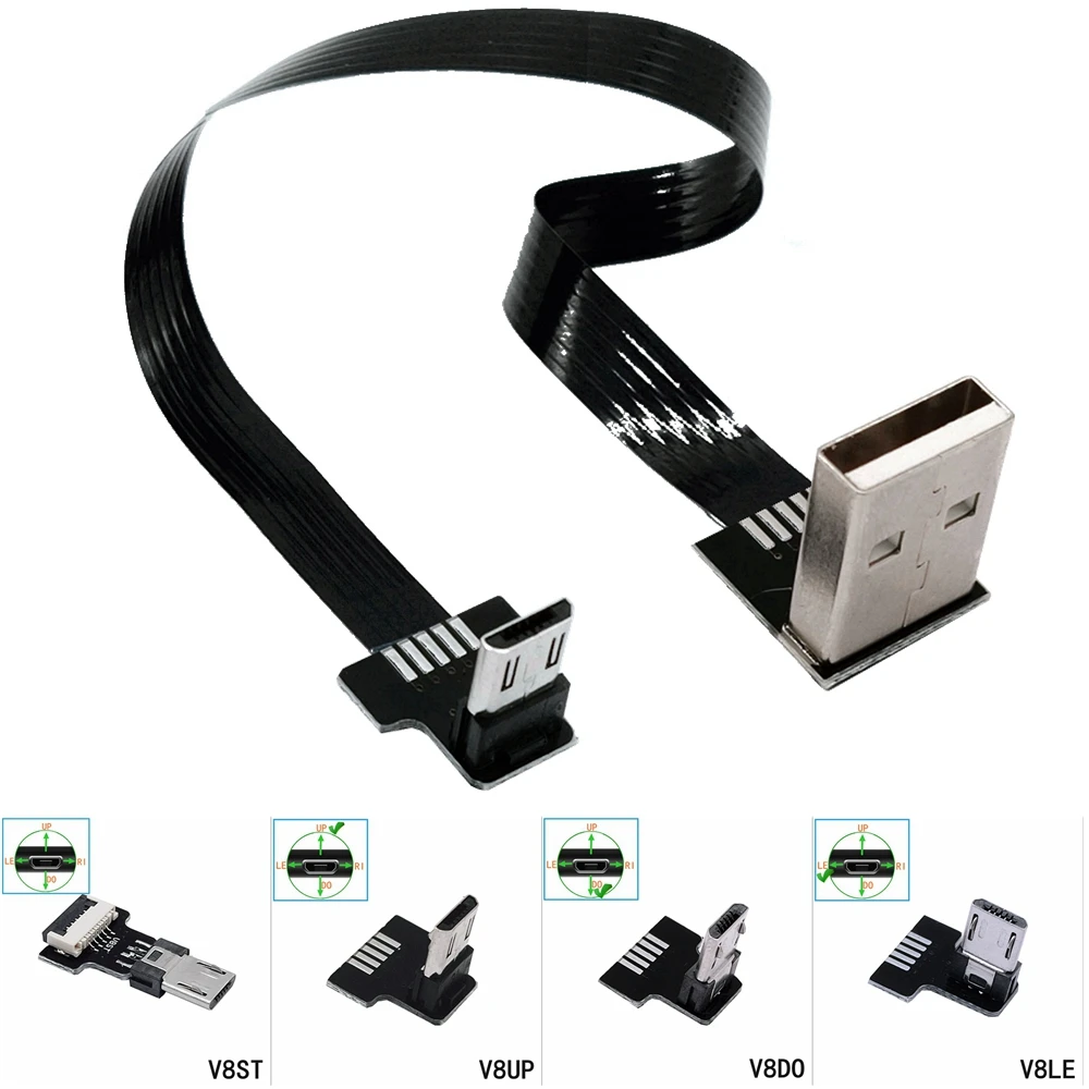 FPC Супер Плоский гибкий вверх и вниз левый правый угловой 90 градусов USB Micro