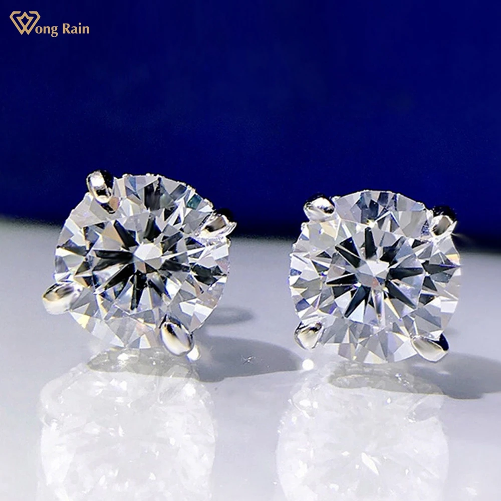 Wong Rain 100% 925 Sterling Silver 7*7 MM Round Cut Created Moissanite Gemstone Wedding Simple Ear Studs Earring Fine Jewelry
Wong Rain 100% 925 Sterling Silver 7*7 MM Round Cut Created Moissanite Gemstone Wedding Simple Ear Studs Earring Fine Jewelry