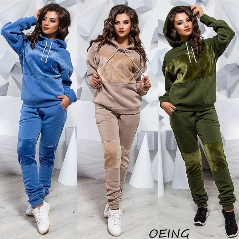 Winter Exercise Clothing 2 Piece Jogger Set Women Tracksui Fashion Hoodie and Sweat Pants Sport Wear
Winter Exercise Clothing 2 Piece Jogger Set Women Tracksui Fashion Hoodie and Sweat Pants Sport Wear