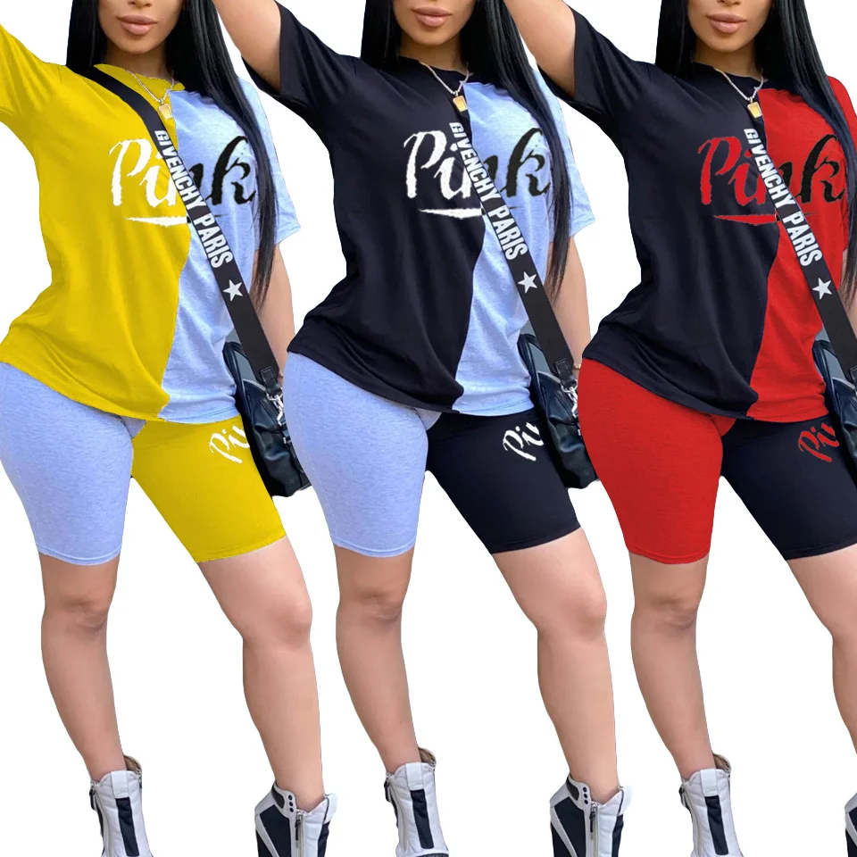 Casual Pink Letter Print Splice Women Two Piece Set New Summer Rompers Sexy Patchwork T-Shirts And Skinny Pants 2pcs Outfits
Casual Pink Letter Print Splice Women Two Piece Set New Summer Rompers Sexy Patchwork T-Shirts And Skinny Pants 2pcs Outfits