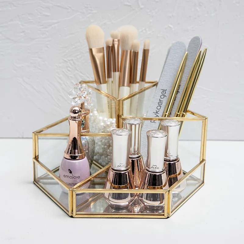 Geometric Brass Desktop Storage Box Metal Glass Cosmetic Storage Jar Nail Salon Rubbing Brush Tool
Geometric Brass Desktop Storage Box Metal Glass Cosmetic Storage Jar Nail Salon Rubbing Brush Tool