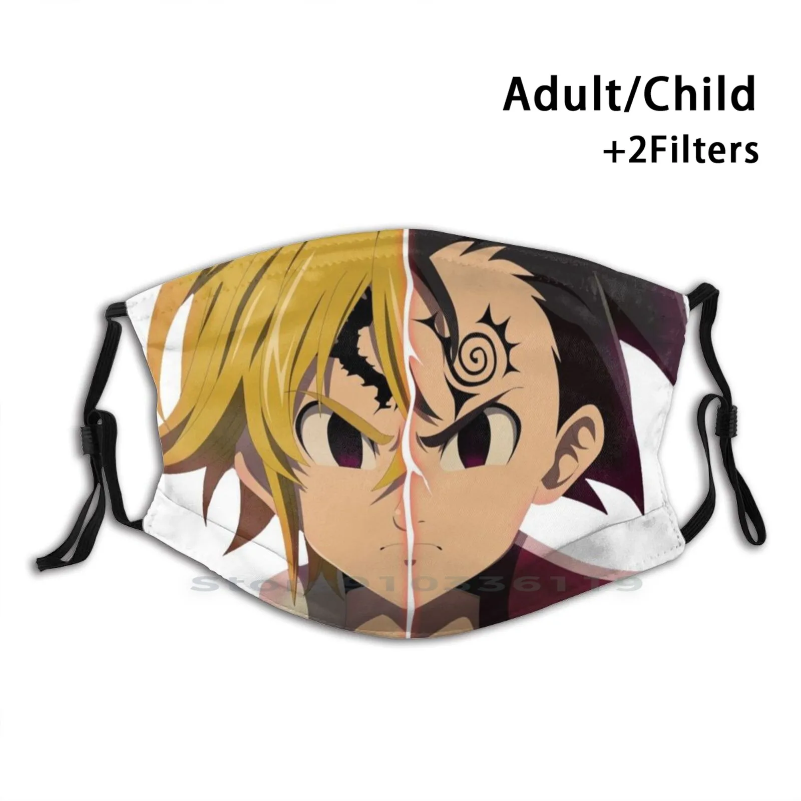 

Meliodas And Zeldris Seven Deadly Sins Mask Reusable Mouth Face Mask With Filters Kids Seven Deadly Sins Nanatsu No Taizai