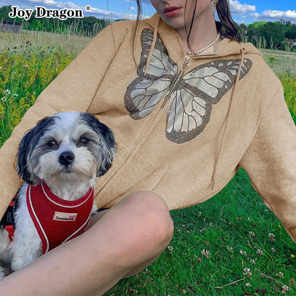 Women Clothes Sweatshirt Zip Up Hoodies Loose Hooded Coat 2021 Jacket Oversized Butterfly New Pocket Autumn Long Sleeve Winter
Women Clothes Sweatshirt Zip Up Hoodies Loose Hooded Coat 2021 Jacket Oversized Butterfly New Pocket Autumn Long Sleeve Winter