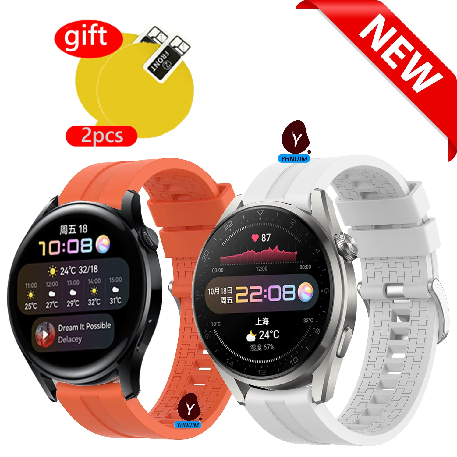 Watchtband for huawei watch 3 strap silicone Band huawei watch 3 pro straps Sports wristband huawei watch 3 Protective film
Watchtband for huawei watch 3 strap silicone Band huawei watch 3 pro straps Sports wristband huawei watch 3 Protective film