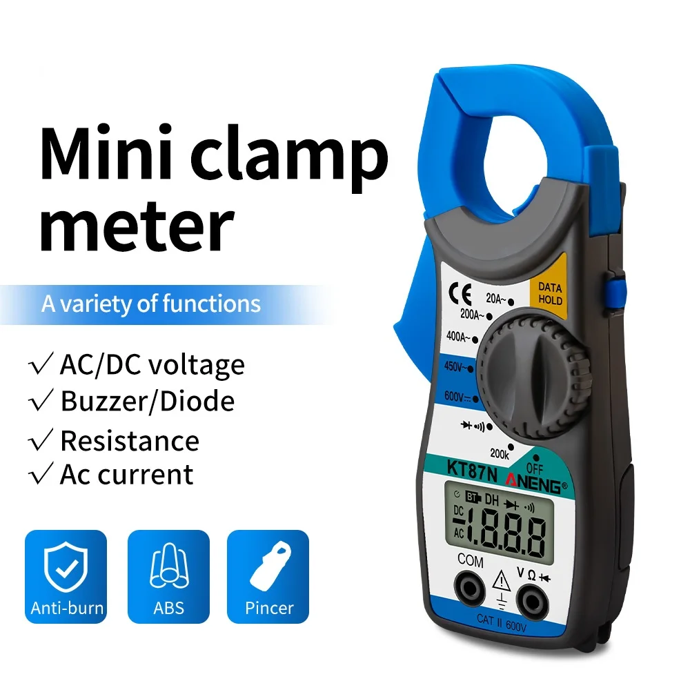 KT87N Mini Digital Clamp Meters AC/DC Voltage Current 600v True RMS Multimeter Capacitance Electrical Megger Tester Multimetro
KT87N Mini Digital Clamp Meters AC/DC Voltage Current 600v True RMS Multimeter Capacitance Electrical Megger Tester Multimetro