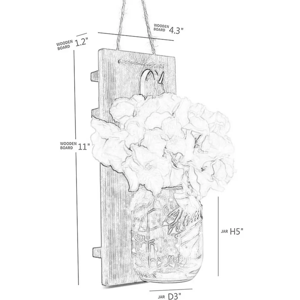 Mason Jar Wall Sconces Fairy Lights Vintage Wrought Iron Hook Silk Hydrangea Flower with Remote Control LED Strip Lights
Mason Jar Wall Sconces Fairy Lights Vintage Wrought Iron Hook Silk Hydrangea Flower with Remote Control LED Strip Lights